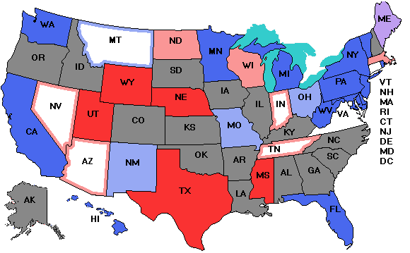 Electoral college map