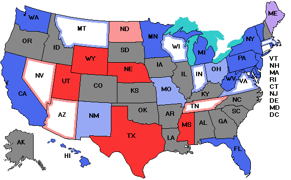 Electoral college map