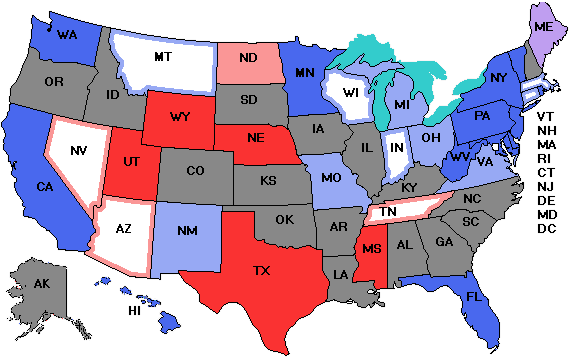 Electoral college map