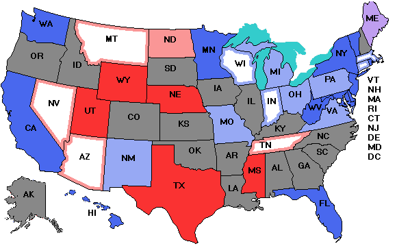 Electoral college map