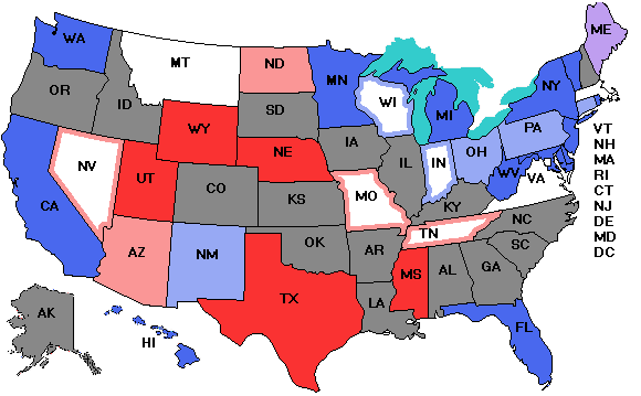 Electoral college map