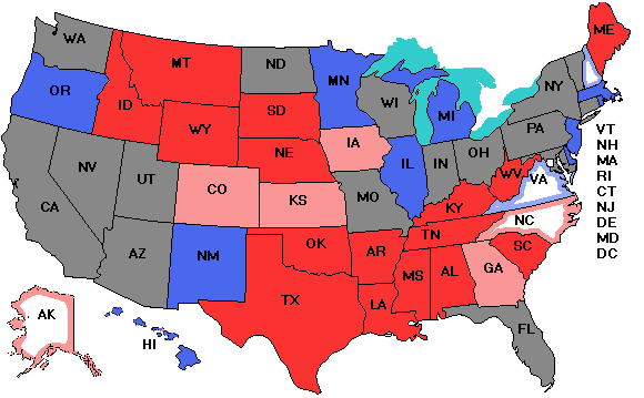 Electoral college map