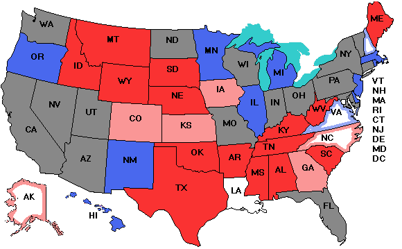 Electoral college map