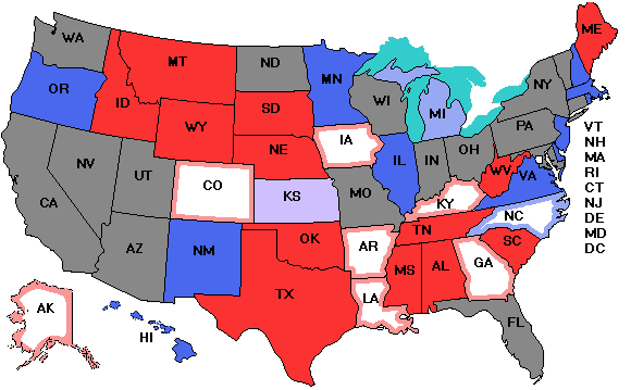 Electoral college map