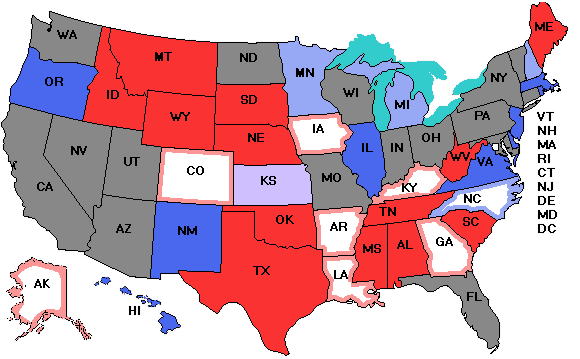 Electoral college map