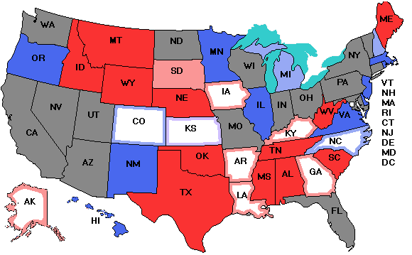 Electoral college map