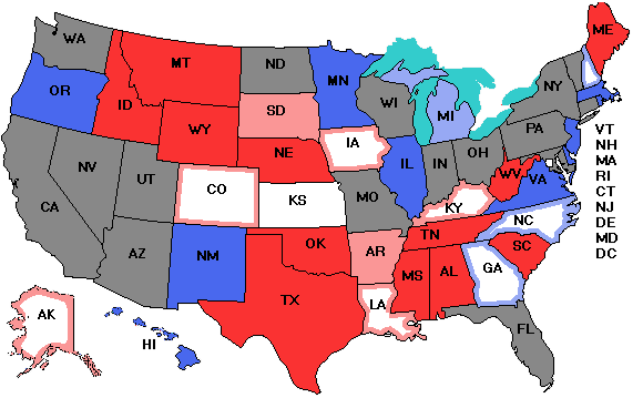 Electoral college map