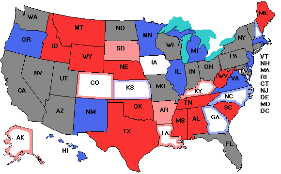 Electoral college map