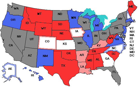 Electoral college map