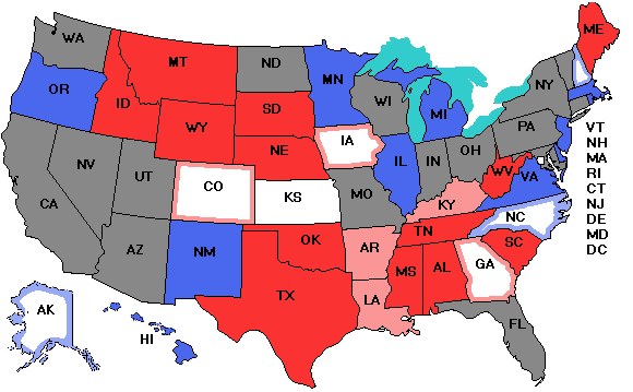 Electoral college map