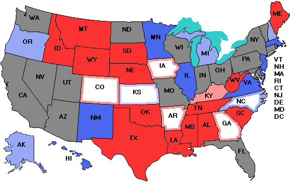 Electoral college map