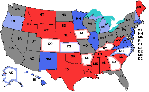 Electoral college map