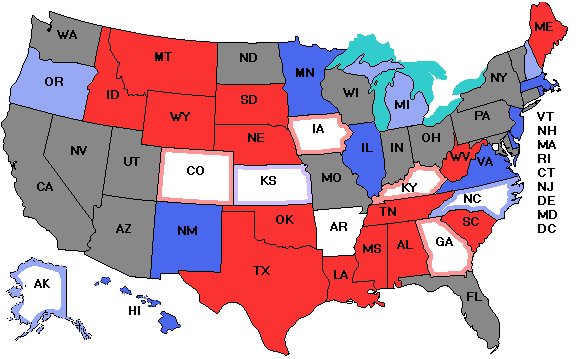 Electoral college map