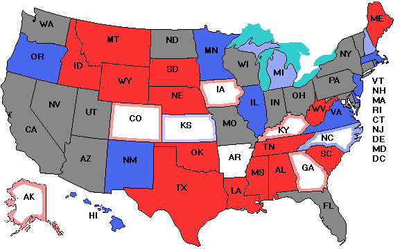 Electoral college map