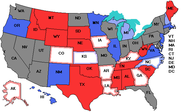 Electoral college map