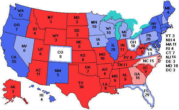 Electoral college map