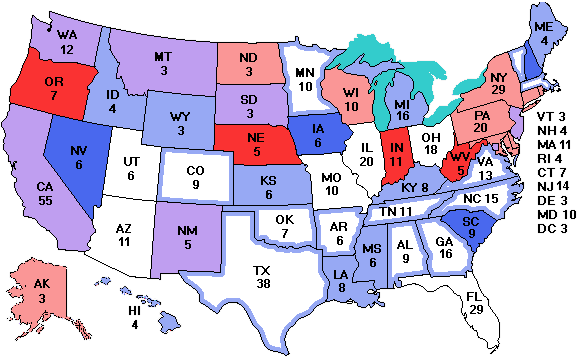 Electoral college map