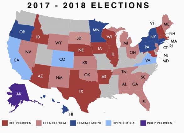 Gubernatorial map