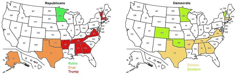 Super Tuesday map