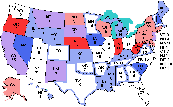 Electoral college map