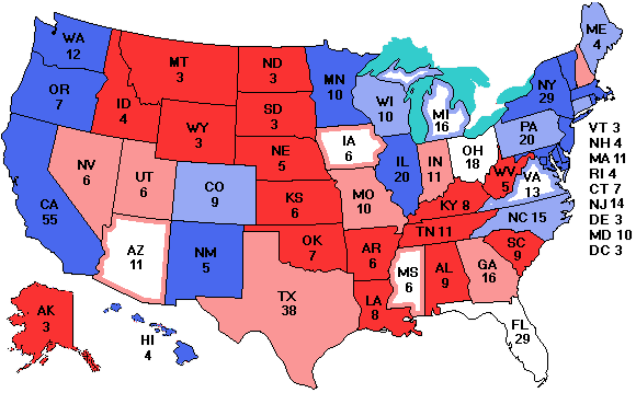 Electoral college map