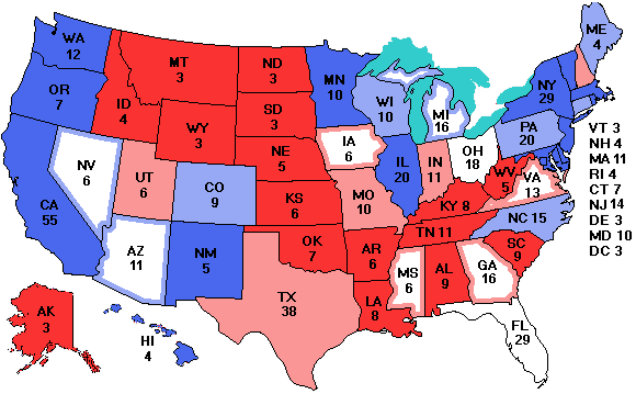 Electoral college map