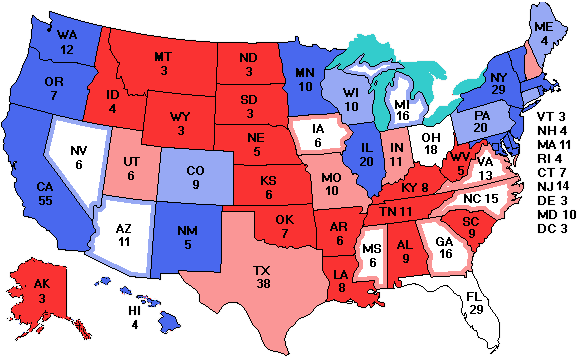 Electoral college map