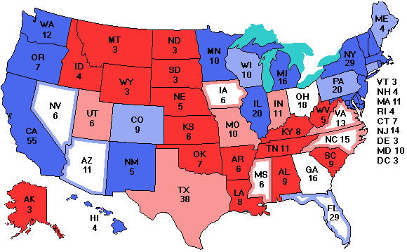 Electoral college map