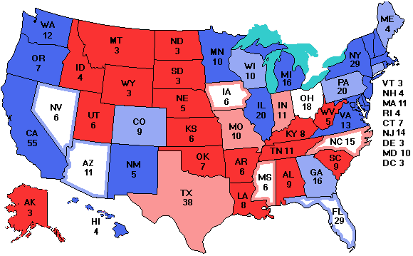 Electoral college map