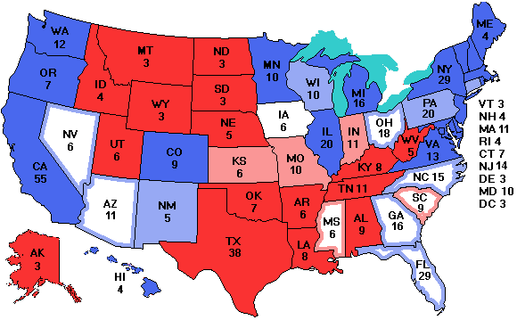 Electoral college map