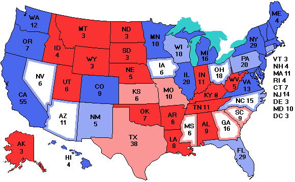 Electoral college map