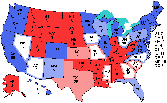 Electoral college map