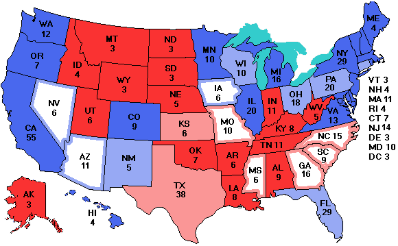 Electoral college map