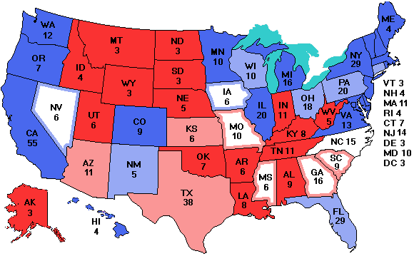 Electoral college map