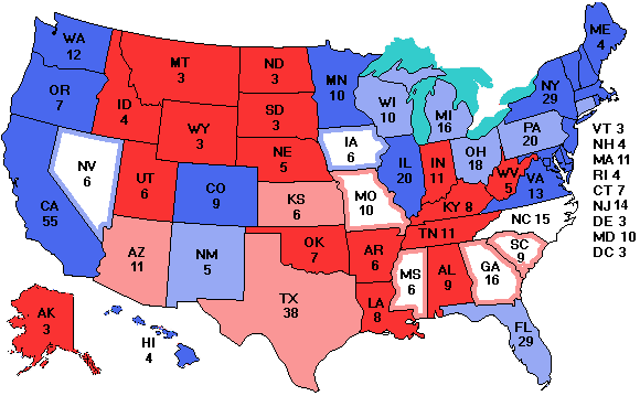 Electoral college map