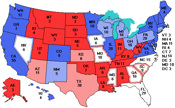 Electoral college map