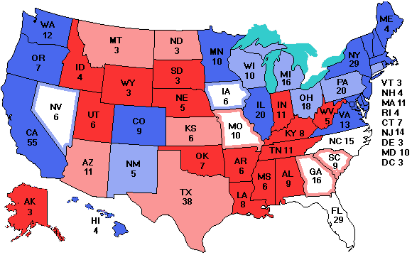 Electoral college map