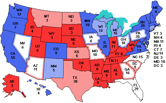 Electoral college map