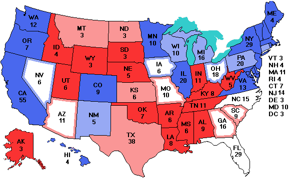 Electoral college map