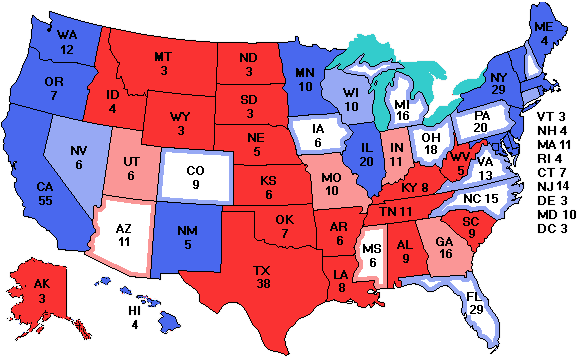 Electoral college map