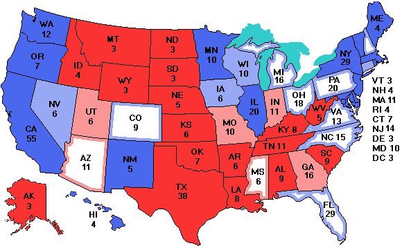 Electoral college map