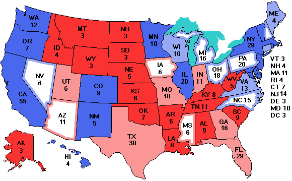 Electoral college map