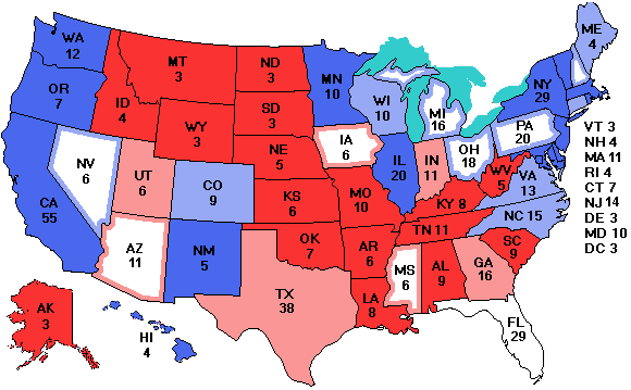 Electoral college map