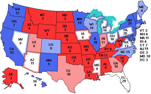 Electoral college map