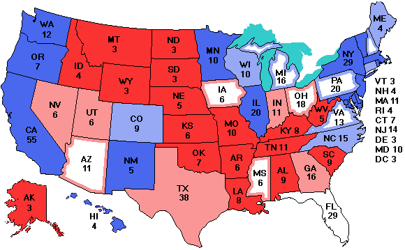 Electoral college map