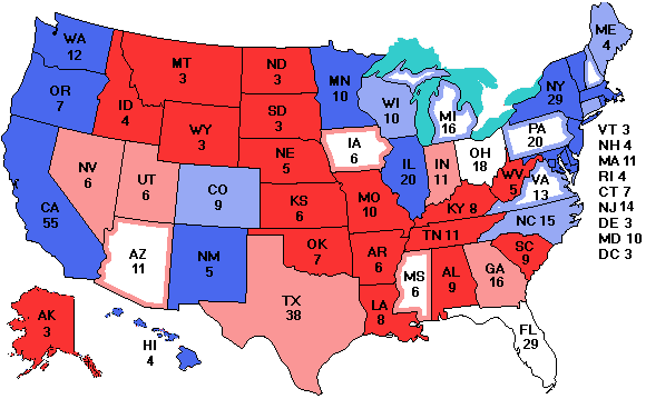 Electoral college map