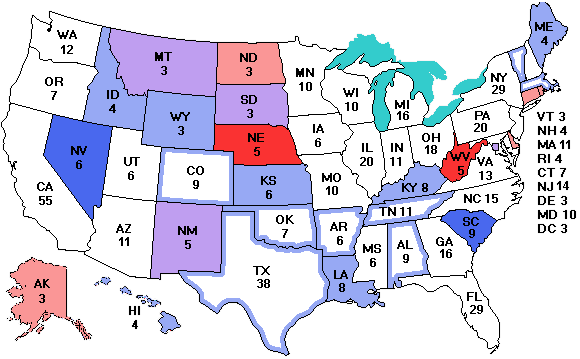 Electoral college map