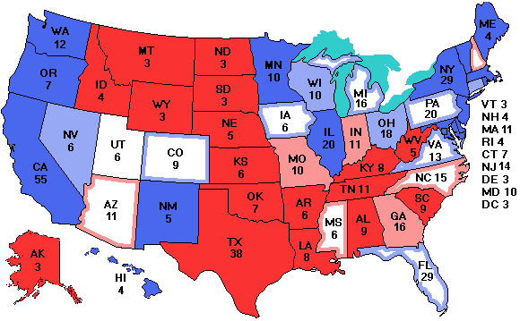 Electoral college map