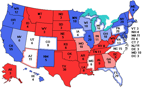 Electoral college map