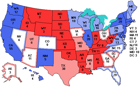 Electoral college map